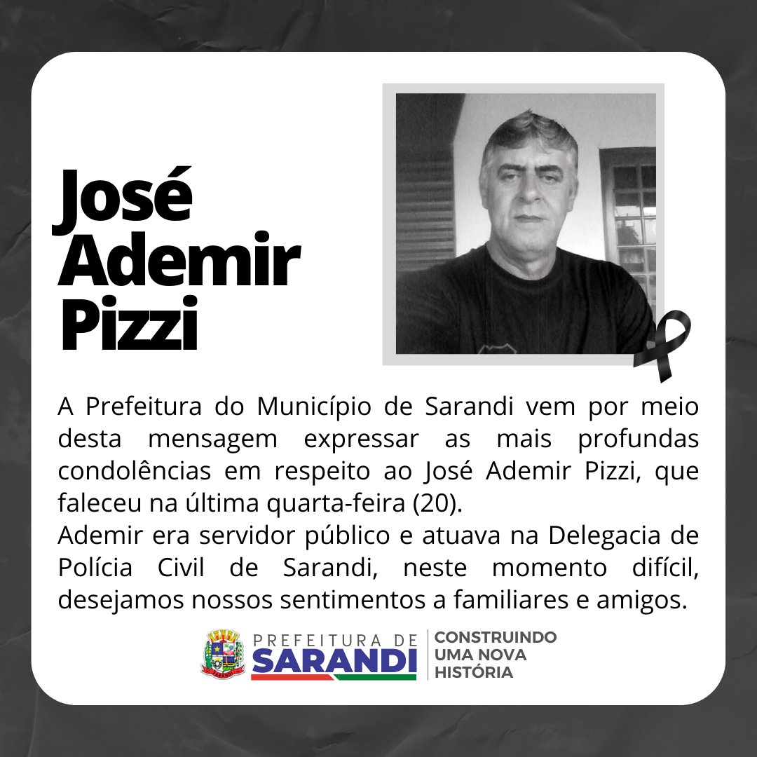 Nota de Pesar - José Ademir Pizzi